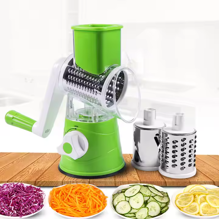 3-in-1 Manual Vegetable Cutter & Drum Grater